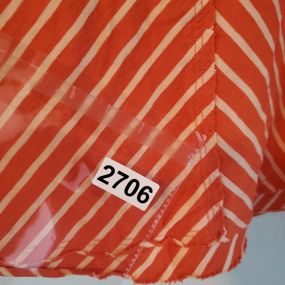 Soft Surroundings Shirt‎ Womens Extra Large Orange White Striped Pima Cotton - Picture 7 of 7